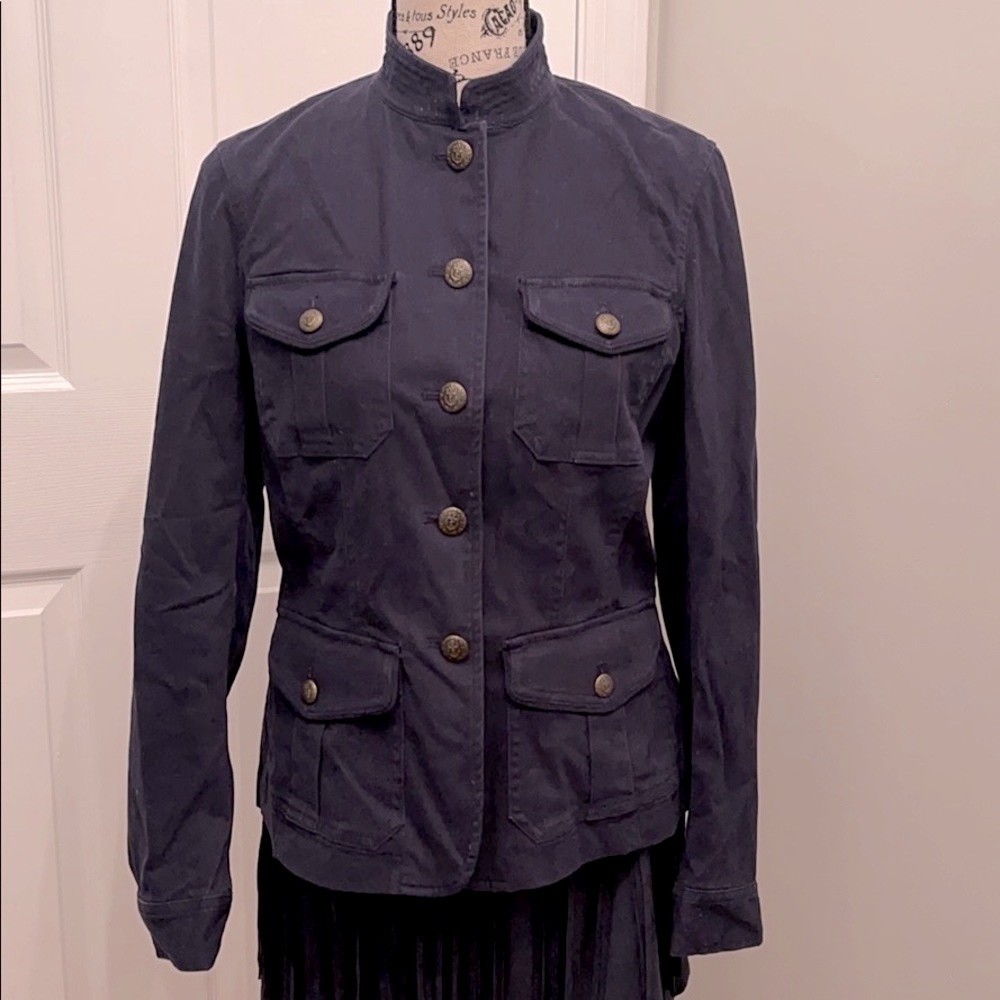 Lauren Ralph Lauren. blue velvet jacket